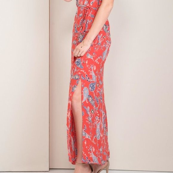 GREYLIN~ Sidney Paisley Wrap Maxi Dress in Medium - Picture 15 of 16